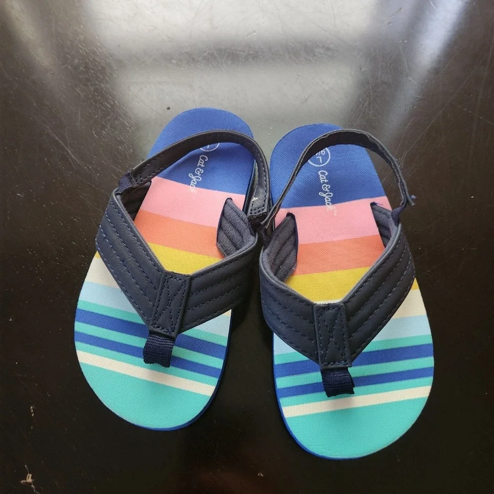 Cat & Jack Blue Multicolor‎ Sandals Boys Size 9/10
